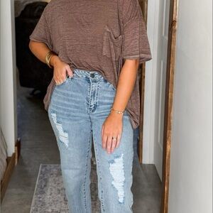 Stylish Blue Distressed Women Jeans